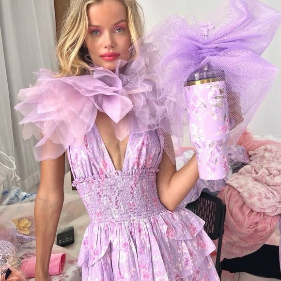 🌸 ORIGINAL THE STANLEY x LOVESHACKFANCY | 40 OZ QUENCHER Happy Thoughts 🌸 - Picture 3 of 5